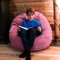 LIVEDECO - Pouf Poire Velours Côtelé Rose, Intérieur pour Salon, Chambre, déhoussable - BiG52
