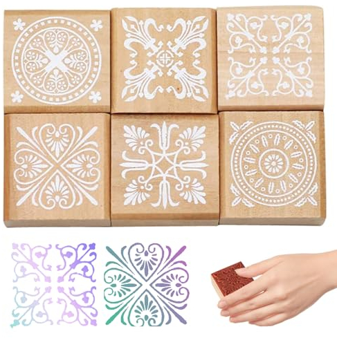 Blume Motivstempel Set 6 Stück Retro Vintage Holzstempel Set Dekorative Holzstempel Holz Teiliges Stempelset Holz Stempel Ornamente Für Stempel Diy Kunsthandwerk Und Scrapbooking Fotoalbum