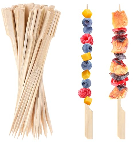 Spieße Fingerfood, Abeillo 100 x 20cm Cocktailspieße, Holz Cocktail Sticks Cocktail Spieße Cocktail, Bambus Spieße, Zahnstocher Cocktail-Picks, Partyspieße, Spiesse für Obst Snacks Fingerfood
