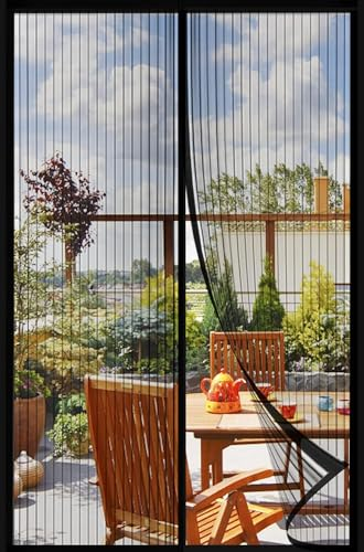 Zanzariera Magnetica 90×210 cm Zanzariera magnetica per porta del balcone, protezione dagli insetti, tenda magnetica per porta, patio, porta, zanzariera a lamelle, tenda magnetica
