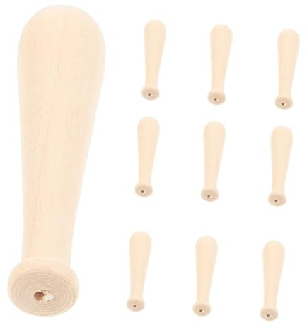 Toyvian 10st Mini-baseballschläger Kleiner Holzschläger Unvollendeter Baseballschläger Miniatur-baseballschläger Aus Holz Malerei-baseballschläger-Set Modelle Hölzern Lotusbaum Holzkugel