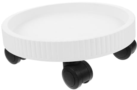 CIMAXIC Base De Maceta con Ruedas Bandeja para Plantas Rodante Soporte para Macetas De Interior y Estilo Moderno y Práctico Color Blanco