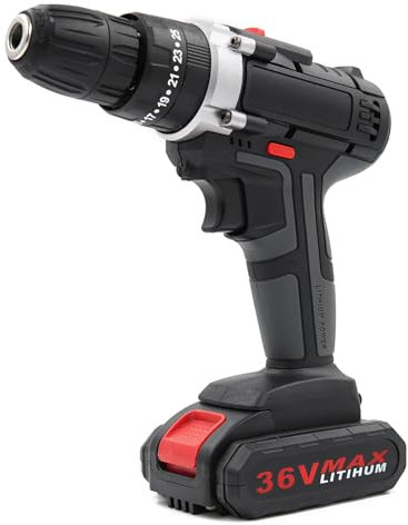 Cordless Li-ion Drill Driver Set 36V Electric Screwdriver Driver Tool Kit with 2 Batteries