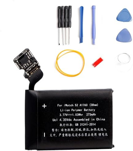 PONDWAY S2-38mm 273mAh 3.77V Batería de Repuesto Compatible con Apple Watch Series 2 A1757 A1760 A1816 Compatible con IWatch S2 Generación 2st Li-Ion Polymer Reemplazo de Batería