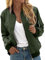 Bomberjacke Damen,Blumenmuster Coat Sommer Blouson Reißverschluss Herbst Frühling Jacket Mädchen Sommerjacke Kurz Outwear College Jacke Leichte Pilotenjacke Fliegerjacke