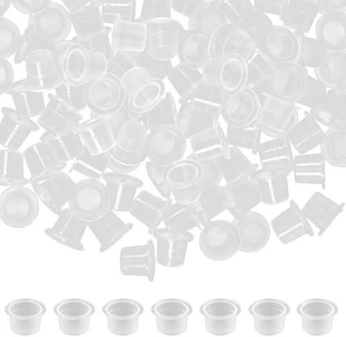 QEDBOJE 200 Piezas Vasos de Tinta para Tatuaje, Vasos de Plástico, Pigmento para Tatuaje, Tapas de Tinta para Tatuaje, Vasos para Tinta, Kit de Tatuaje para Tatuajes, Accesorio para Tatuaje