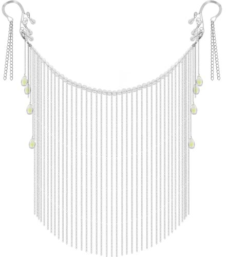 Holibanna Eleganter Chinesischer Stil Gesichtsschleier Mit Quasten Und Strass Für Tanzaufführungen Cosplay Und Partys Funkelnde Gesichtsdekoration Für Traditionelle -outfits