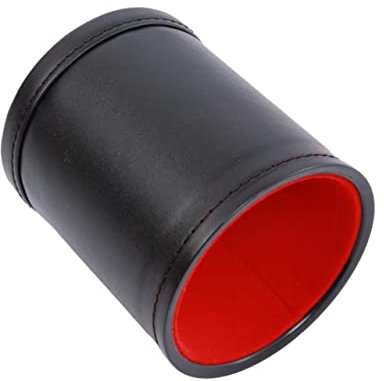 HONMEET Würfelbecher Mit Pu-lederbezug Und Filzfutter 5 PVC-würfeln Enthalten Bruchfestes Design Für Zuhause Und Outdoor-Spiele