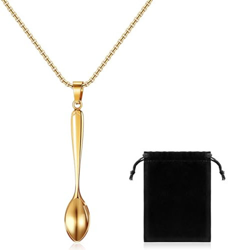 Otuuz Spoon Necklace Women's Necklace Spoon Pendant for Women Girls Men Party Favors