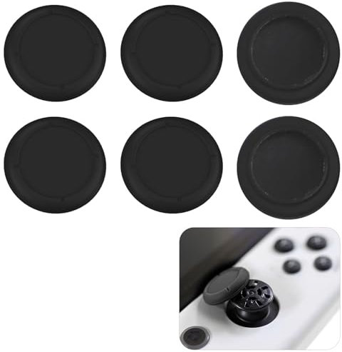 6 PCS Switch Thumb Grip Covers for Nintendo Switch/OLED/Lite Controller Accessories, Soft Silicone Joystick Covers, Easy Installation for Joy-Con Controllers, Switch OLED Thumb Caps for Gamers