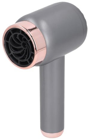 Schnurloser Ionen-Haartrockner, Wiederaufladbarer Fön, Tragbarer Reise-Haartrockner für Frauen und Kinder, Outdoor-Campingstrände (dunkelgrau)