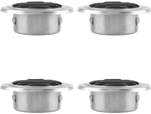 Qcwwy Cubierta de Ventilación de Pared Moderna de Acero Inoxidable, 4 Uds., con Rejilla Redonda y Conducto de Ventilación para Secadoras de Gas y Eléctricas