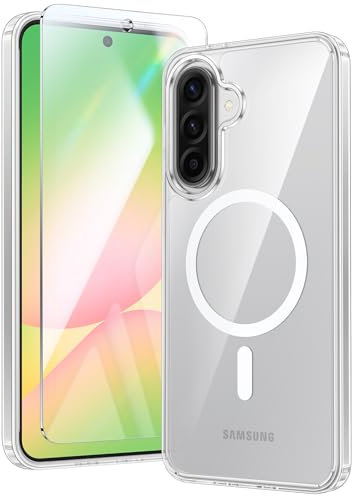 FNTCASE für Samsung Galaxy A56-5G Hülle: Magnetische Militär Fallschutz Anti Vergilbung Handyhülle - Robuste langlebige stoßfeste Schutzhülle Transparente Fälle - 6,7 Zoll (Klar)