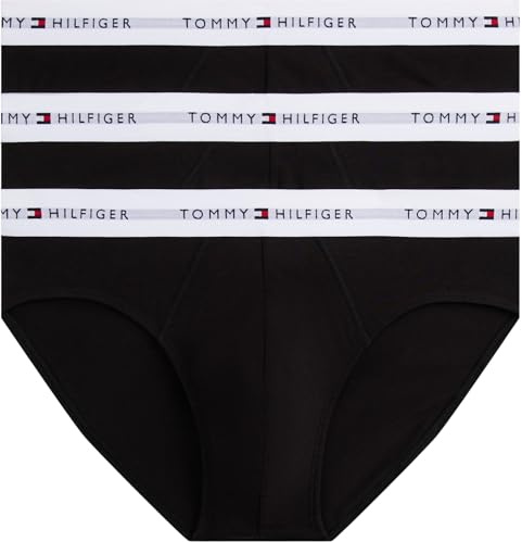 Tommy Hilfiger Premium Essentials Stretch Cotton 3-Pack Brief, Navy with Olive Night/Peacoat/Glacier Grey