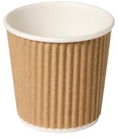 500 x 4oz Disposable Espresso Coffee Cups – Kraft Ripple Insulated Paper Cups – Perfect for Hot & Cold Drinks, Takeaway, Coffee Shops, Parties & More