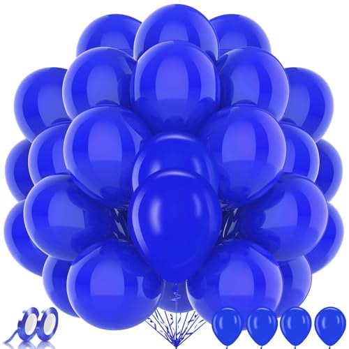 AhfuLife 100 Stück Blau Luftballons Geburtstag, Helium Luftballons Blaue Premium, Ballon Blau Girlande für Faschings, Klassenzimmer, Hochzeit, Garten, Geburtstagsfeier, Abschlussball Deko