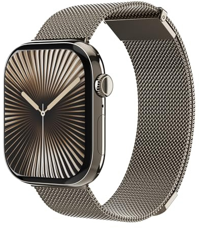 VONMÄHLEN Milanese Loop 2 – Stilvolles Edelstahlarmband mit Magnetverschluss, verstellbar, hochwertig, kompatibel mit Apple Watch - Größe 40 | 41 | 42mm - desert sand