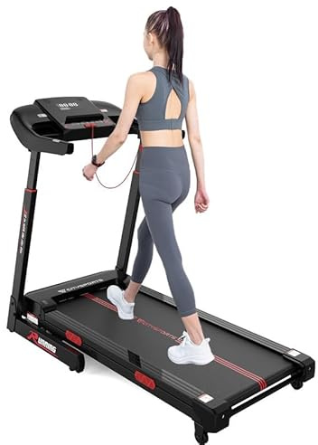 CITYSPORTSPRO Laufbänd für Zuhause, 2.0HP Leise Laufbänder mit Herzfrequenzsensor, 200KG Gewichtskapazität, Uhr Fernbedienung, & Herzfrequenzüberwachung & Armlehne & Schnellpanel