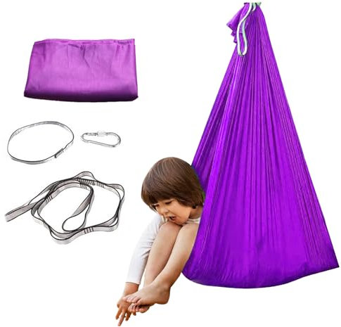 Altalena Sensoriale da Interno - Amaca Avvolgente Accogliente - Portatile Morbida e Rilassante Sensoriale Cortile Giochi Patio Campeggio Aula Casa sull'Albero Asilo e Giardino