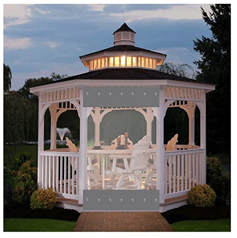 VagxTbs wasserdichte Transparente Vorhangplane Für Den Außenbereich Für Pergola-Seitenteile Im Außenbereich Mit Ösen Für Terrassenüberdachung, Camping, Veranda(1.9x2m/6.2x6.6ft)