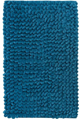 Olivia Rocco Jumbo Loop Bath Mat Non Slip Water Absorbent Rug for Shower & Toilet Large Size Floor Mats Wet Areas Quick Drying, Teal
