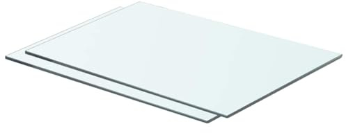 SooIarix Juego de 2 estantes de cristal transparente, 50 x 30 cm, cristal templado, estantería flotante para salón, con capacidad de carga de 15 kg
