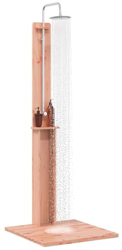 vidaXL Outdoor-Dusche Natur 75 x 76 x 217 cm Massives Douglasienholz, Garten und Terrasse, coole freistehende Dusche, wetterfestes, minimalistisches Outdoor-Highlight für Pool und Deck