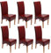 Mendler 6er-Set Esszimmerstuhl Küchenstuhl Stuhl Latina, Leder - rot, helle Beine