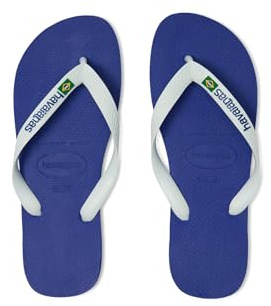 Havaianas Men's Brazil Logo Flip Flop Sandal, Marine Blue, 11-12