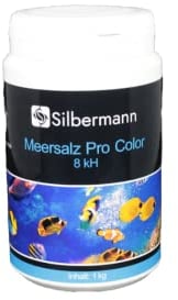 Silbermann Meersalz pro Color, 8 KH für Meerwasseraquarium, Riffaquarium, in verschiedenen Größen (1 kg Dose)