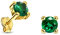 MIORE Schmuck, Ohrringe Damen, Ohrstecker Gold 375 9 Kt Gelbgold, Damenohrringe mit Smaragd Stein in Krappenfassung, goldene Ohrstecker Damen, Ohrschmuck
