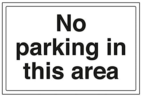 vsafety 74015ba-r generale Sign , No parking in questo settore, Plastica rigida, paesaggio, 300 mm x 200 mm, colore: nero