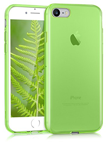 kwmobile Hülle kompatibel mit Apple iPhone SE (2022) / iPhone SE (2020) / iPhone 8 / iPhone 7 - Silikon Handyhülle transparent - Handy Case in Grün
