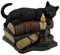 Veronese Design Lisa Parker 's The Witching Hour Schwarz Katze auf Büchern Statue