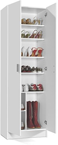 VITA - 2 Door Shoe/Boot Cupboard Kitchen Utility Room Modular Cleaning Cabinet (H: 180cm x W: 59cm x D: 37cm) (White)