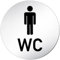 'XXL WC Panneau • Ø 100 mm • Aluminium (anodisé) • Plaque de porte Plaque signalétique WC Homme 