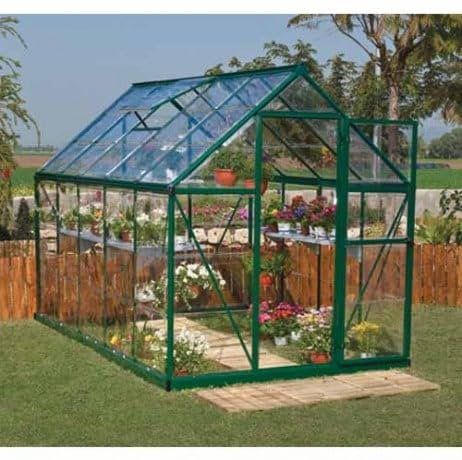 Canopia Serre de Jardin en Polycarbonate Harmony 5,66 m², Couleur Vert, Ancrage au Sol Oui