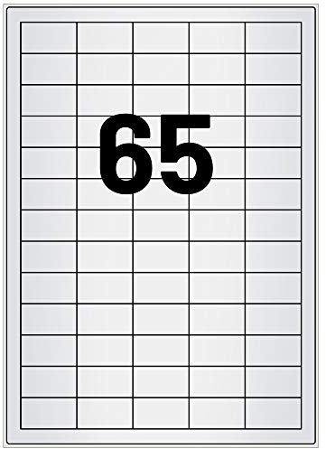 Wetterfeste Folienetiketten auf A4 Bogen, silber - 38 x 21,2 mm - 6.500 Polyester Etiketten auf 100 Blatt, selbstklebende PET Etiketten, matt, Typenschild-Aufkleber