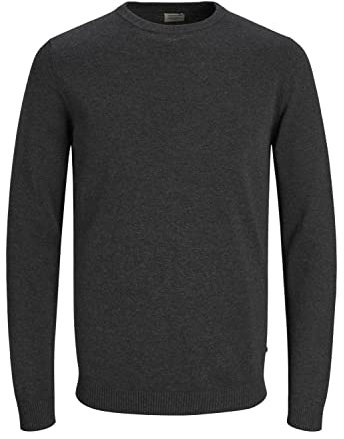 JACK & JONES Jjebasic Knit Crew Neck Noos, suéter Hombre, Gris (Dark Grey Melange Dark Melange), XX-Large