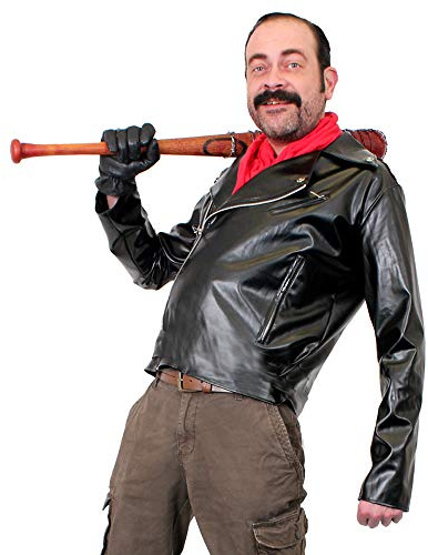 Costume da uomo in stile NEGAN COSTME in pelle effetto biker giacca e bandana i salvatori (piccolo)