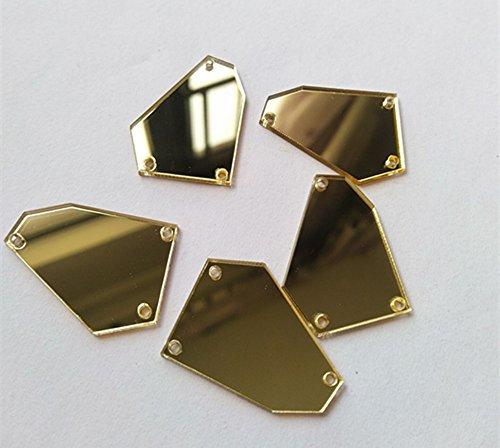 Unregelmäßiger Acryl-Spiegel, zum Aufnähen, für Kostüme, Abendkleider, Kleidung, Zubehör, 35 mm, Gold, 35 mm, 30 Stück