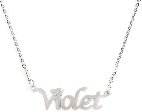 Kigu Violet Personalized Name Necklace Adjustable Chain - Silver Tone Packaging