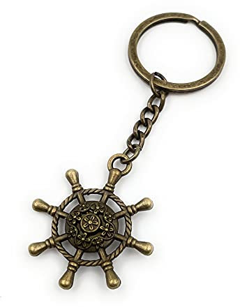 Onwomania Porte-clé volant bronze petit marinière en métal marin