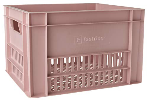 FAST RIDER Groß | Fahrradkiste, Vorderradgepäcktäger | 34 Liter | Hell Rosa