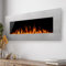 Noble Flame VEGAS Hifi - Elektrokamin Wandkamin mit Elektroeinsatz Heizung Ambiente-Wandbeleuchtung Bluetooth-Lautsprecher – 1070 mm breit Edelstahl