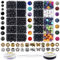 EuTengHao 810pcs Farbe Lavastein Perlen Stein Chakra Perlen Spacer Beads Kit mit Vulkan-Edelstein Kristall String für Diffusor ätherische Öle Yoga Armbänder DIY Schmuck Herstellung Zubehör 4/6/8 mm