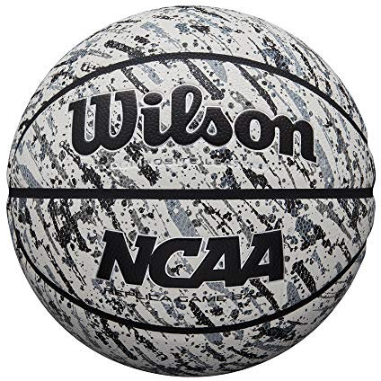 Wilson NCAA Replica Splatter Basketball – Größe 7 – 74,9 cm, Schwarz/Weiß