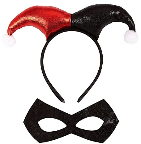 W WIDMANN MILANO Party Fashion 29344 - Verkleidungsset Harlekin, Haarreif, Augenmaske, Killer Clown, Karneval, Mottoparty