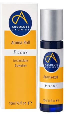 Absolute Aromas Focus Aroma-Roll Roller Ball - Contains 100% Pure, Natural Rosemary, Basil, Bergamot Essential Oil