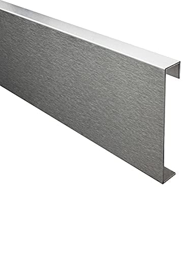 Sockelleiste Edelstahl Fußbodenleisten V2A L250cm 60mm silber gebürstet Profil 2,5m